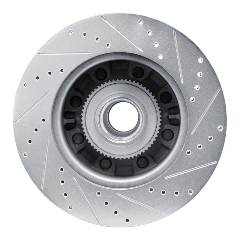 R1 Concepts R1 08-25 Ford E-150 Front Left Drilled & Slotted Silver Brake Rotor