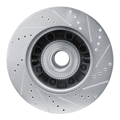 R1 Concepts R1 08-25 Ford E-150 Front Left Drilled & Slotted Silver Brake Rotor