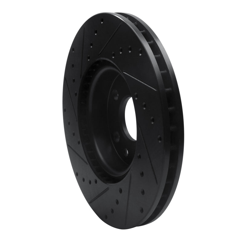 R1 Concepts R1 07-18 Land Rover Range Rover Evoque Front Right Drilled & Slotted Black Brake Rotor