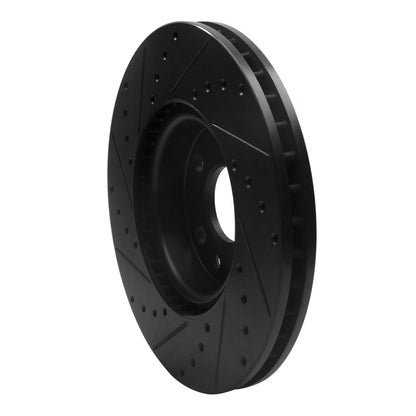 R1 Concepts R1 07-18 Land Rover Range Rover Evoque Front Right Drilled & Slotted Black Brake Rotor
