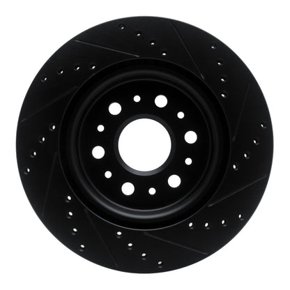 R1 Concepts R1 17-25 Buick Enclave Rear Left Drilled & Slotted Black Brake Rotor