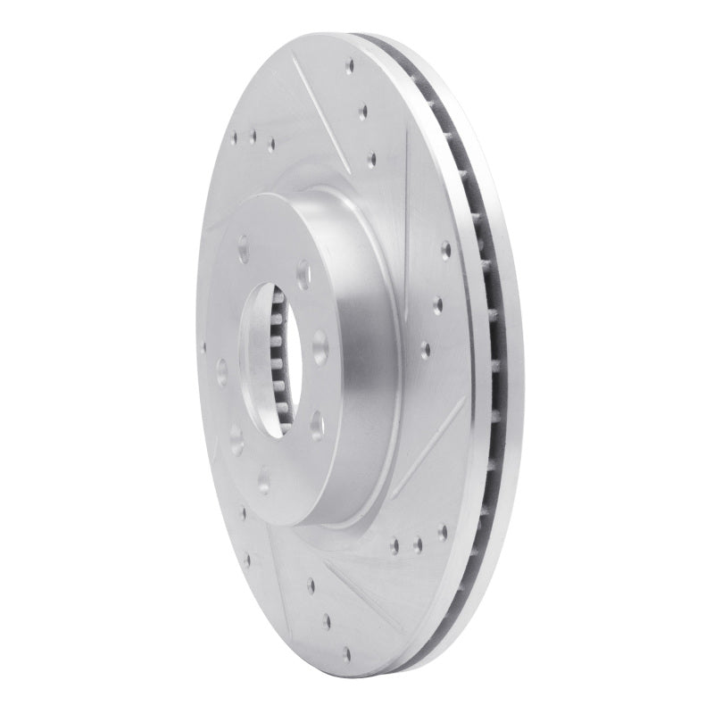 R1 Concepts R1 06-13 Ford Fusion Front Right Drilled & Slotted Silver Brake Rotor