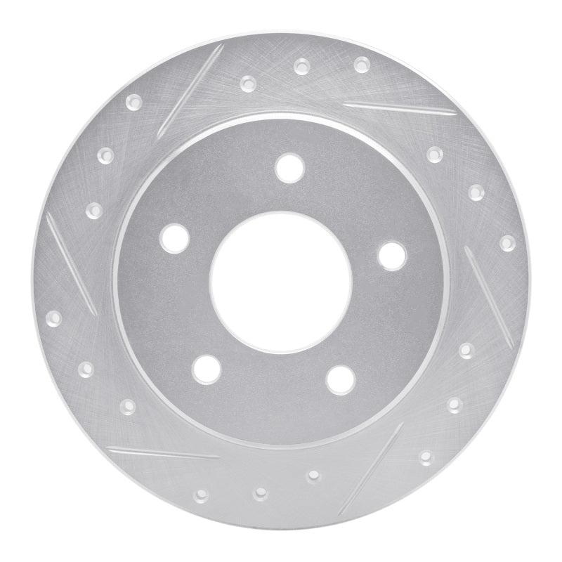 R1 Concepts R1 88-94 Buick Regal Rear Left Drilled & Slotted Silver Brake Rotor