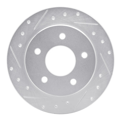 R1 Concepts R1 88-94 Buick Regal Rear Left Drilled & Slotted Silver Brake Rotor