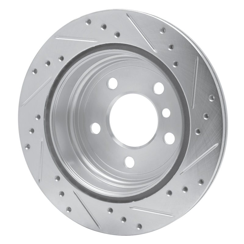 R1 Concepts R1 06-20 BMW 430I Gran Coupe Rear Left Drilled & Slotted Silver Brake Rotor