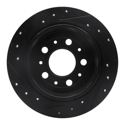 R1 Concepts R1 95-97 Volvo 960 Rear Right Drilled & Slotted Black Brake Rotor