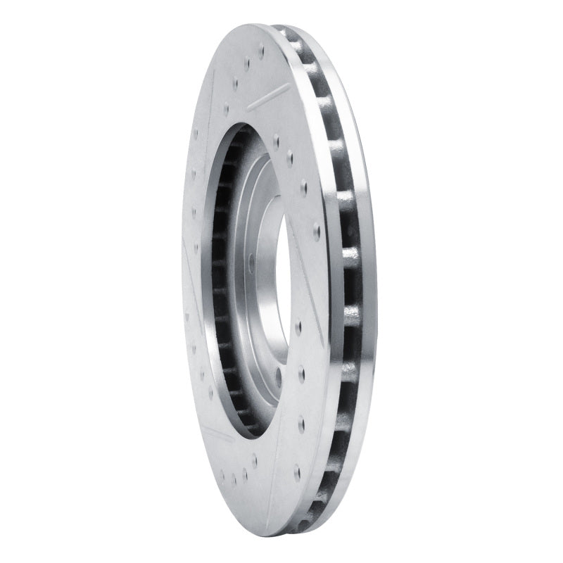 R1 Concepts R1 92-98 Hyundai TIBURON Front Right Drilled & Slotted Silver Brake Rotor