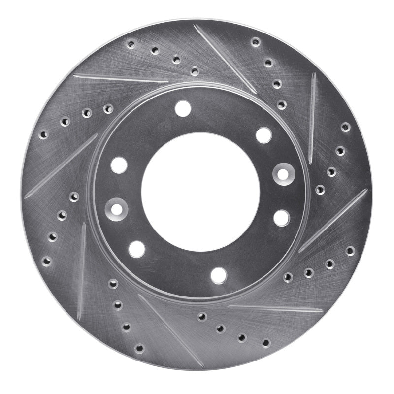 R1 Concepts R1 06-14 Hyundai Entourage Front Right Drilled & Slotted Silver Brake Rotor