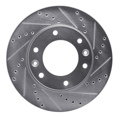 R1 Concepts R1 06-14 Hyundai Entourage Front Right Drilled & Slotted Silver Brake Rotor