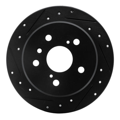 R1 Concepts R1 92-03 Lexus ES300 Rear Left Drilled & Slotted Black Brake Rotor