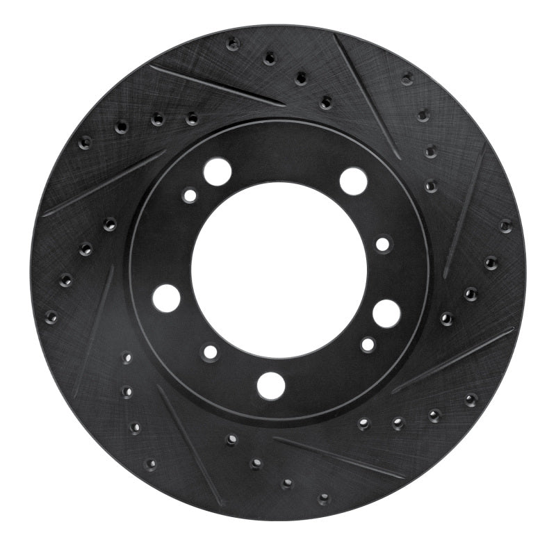 R1 Concepts R1 97-04 Porsche Boxster Front Right Drilled & Slotted Black Brake Rotor