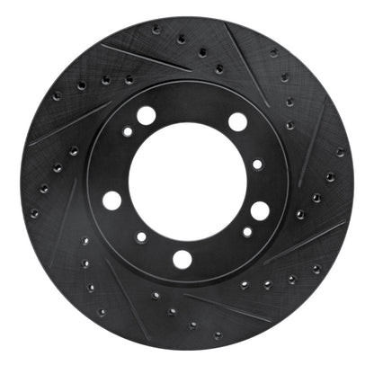 R1 Concepts R1 97-04 Porsche Boxster Front Right Drilled & Slotted Black Brake Rotor