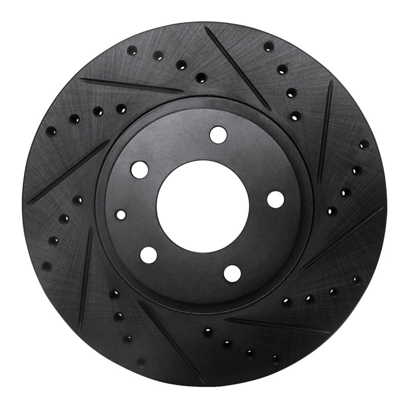 R1 Concepts R1 01-02 Mazda Millenia Front Right Drilled & Slotted Black Brake Rotor