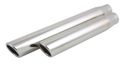Vibrant 3.5in Round SS Truck/SUV Exh Tip (Single wall Angle Cut Rolled Edge) - 3in inlet 11in long