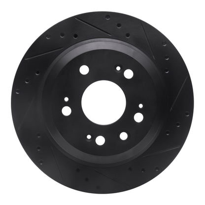 R1 Concepts R1 05-12 Acura RL Rear Right Drilled & Slotted Black Brake Rotor