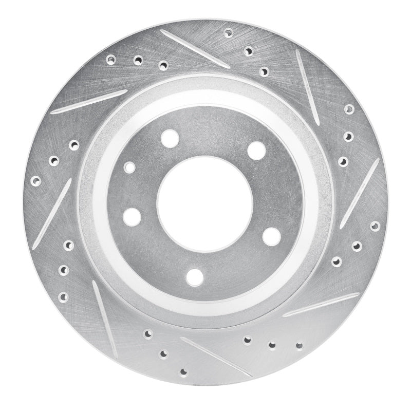R1 Concepts R1 93-95 Mazda RX-7 Rear Right Drilled & Slotted Silver Brake Rotor