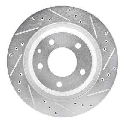 R1 Concepts R1 93-95 Mazda RX-7 Rear Right Drilled & Slotted Silver Brake Rotor