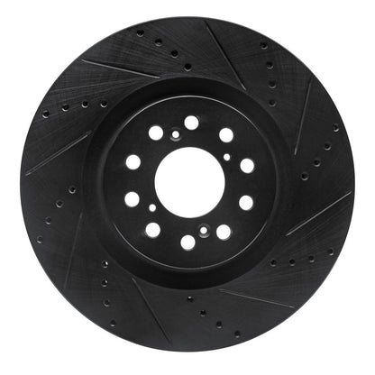 R1 Concepts R1 17-25 Acura Integra Front Left Drilled & Slotted Black Brake Rotor