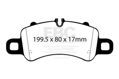 EBC Racing 2016+ Porsche 911 (991/2 w/Cast Iron Rotors) 3.0TT RP-1 Race Front Brake Pads