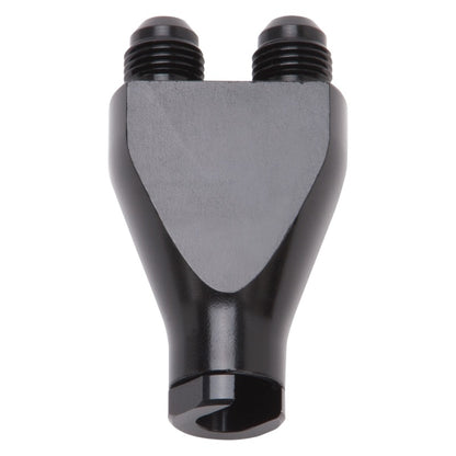 Russell Performance Billet Y-Block Adapter 3/8in SAE Quick Disconnect (2) -6AN Male Flare Black