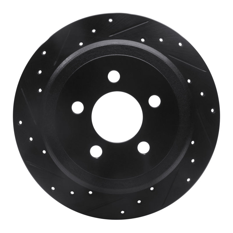 R1 Concepts R1 07-12 Dodge Nitro Rear Left Drilled & Slotted Black Brake Rotor