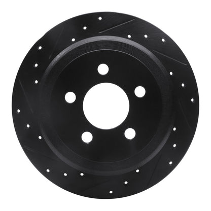 R1 Concepts R1 07-12 Dodge Nitro Rear Left Drilled & Slotted Black Brake Rotor