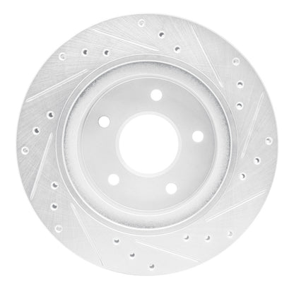R1 Concepts R1 87-89 Nissan 300ZX Turbo Rear Left Drilled & Slotted Silver Brake Rotor