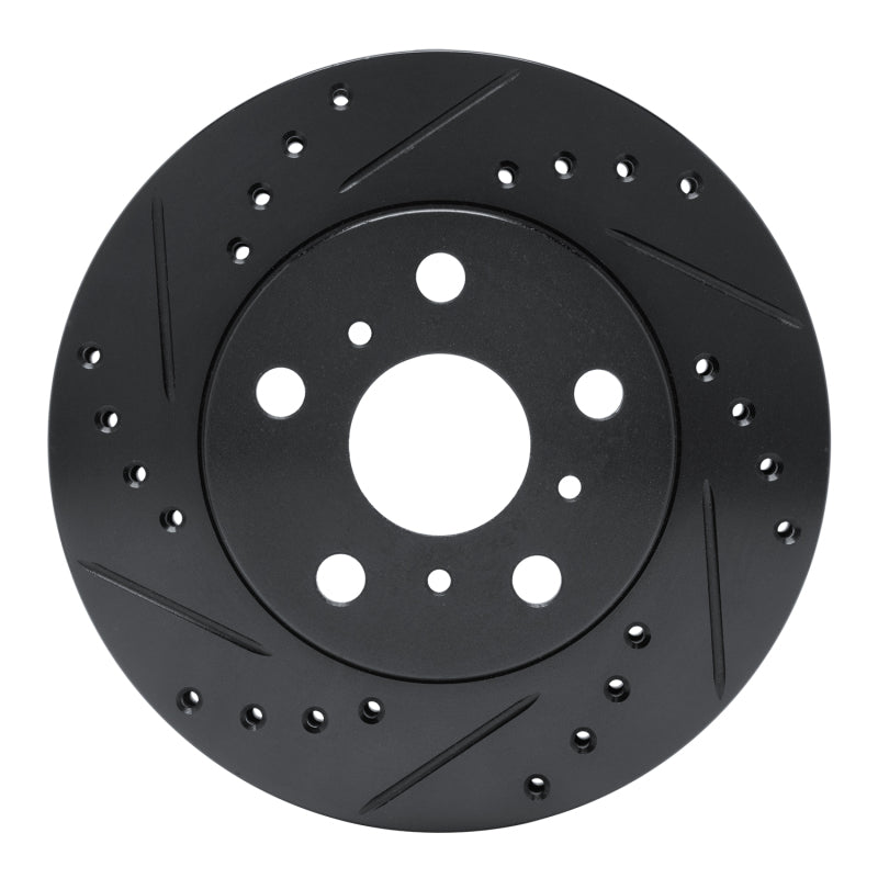 R1 Concepts R1 83-86 Toyota Camry Front Left Drilled & Slotted Black Brake Rotor