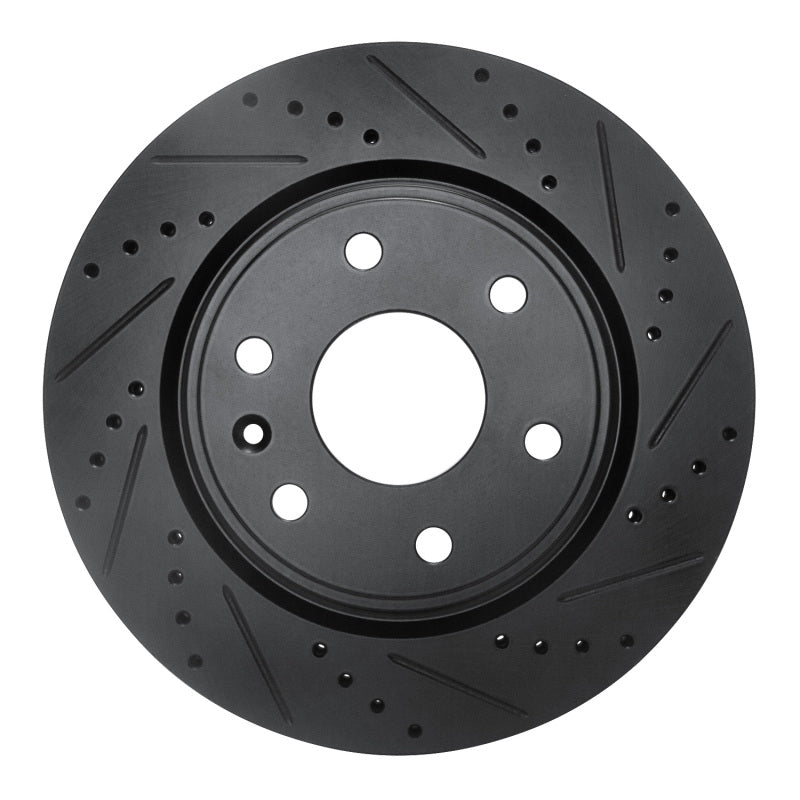 R1 Concepts R1 07-17 Buick Enclave Front Right Drilled & Slotted Black Brake Rotor