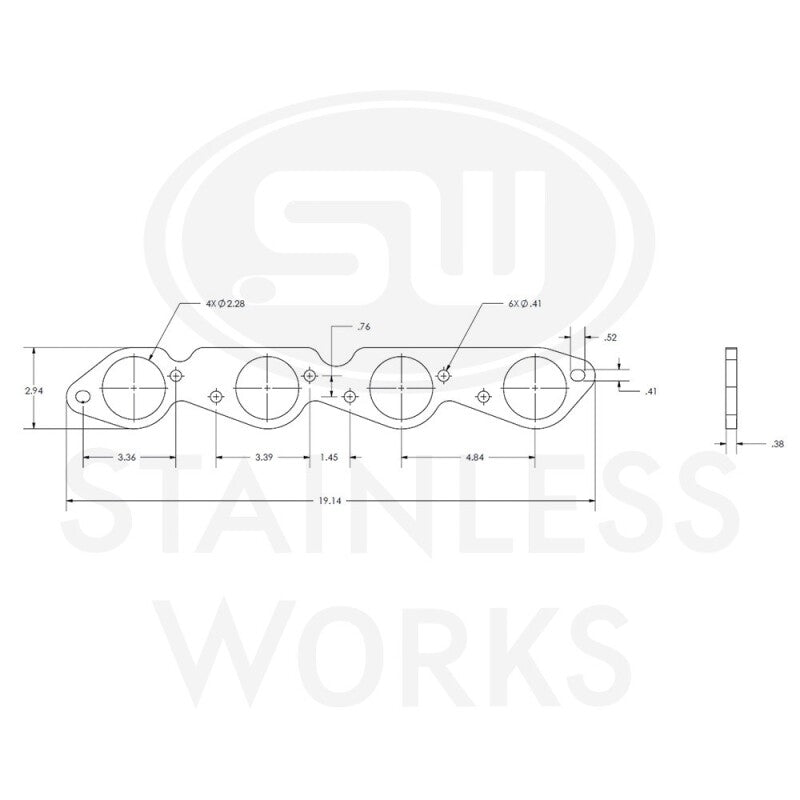Stainless Works Big Block Chevy Round Port Header 304SS Exhaust Flanges 2-1/4in Primaries
