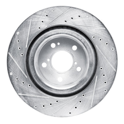R1 Concepts R1 2022-2026 Acura MDX Front Right Drilled & Slotted Silver Brake Rotor