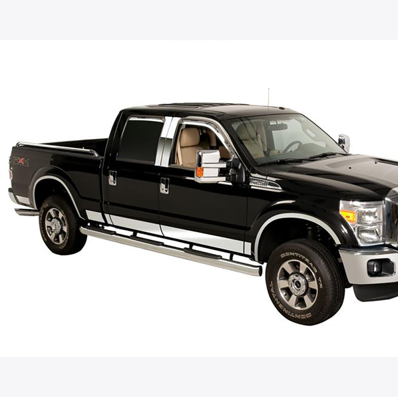 Putco 11-16 Ford SuperDuty - Crew Cab 8ft Long Box - 12pcs - 6.25in Wide SS Rocker Panels