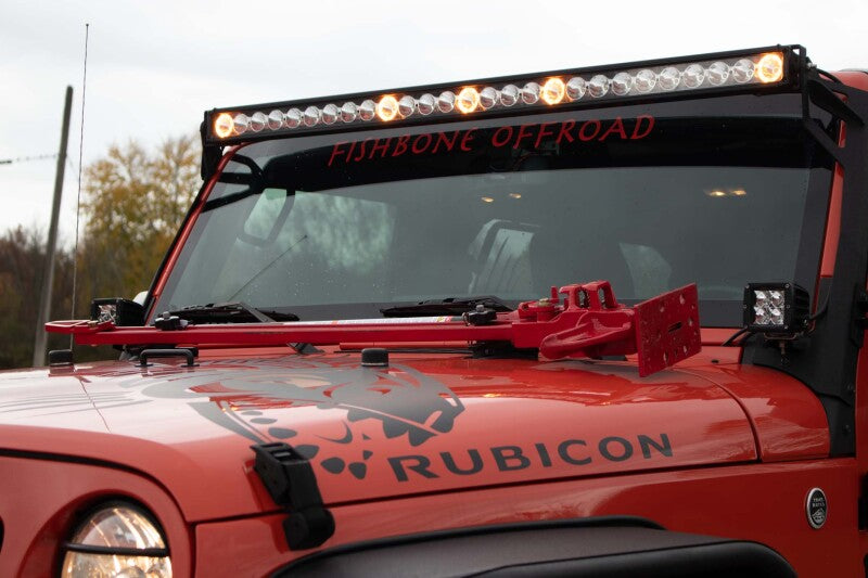 Fishbone Offroad Hood Mounted Hi-Lift Jack Mount JK/JL/JT