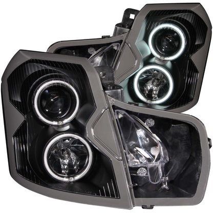 ANZO 2003-2007 Cadillac CTS Projector Headlights w/ Halo Black (CCFL)