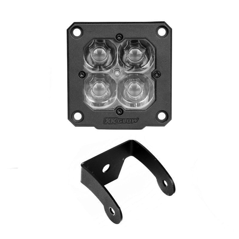 XKGLOW XK Glow Flush Mount XKchrome 20w LED Cube Light w/ RGB Accent Light Kit w/ Controller- Fog Beam 2pc