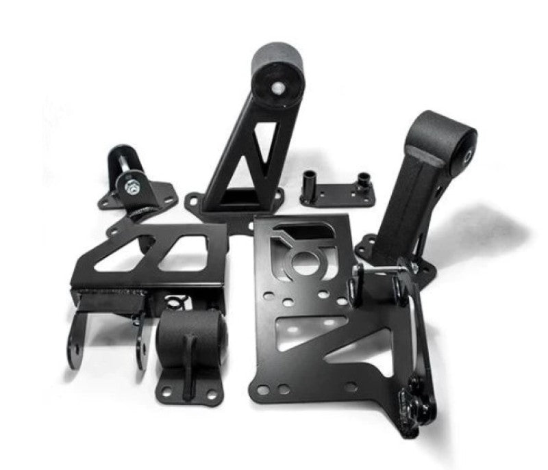 Innovative Mounts Innovative 94-01 Integra J-Series Black Steel Mounts 85A Bushings (w/ Alt. Relocation Bracket)