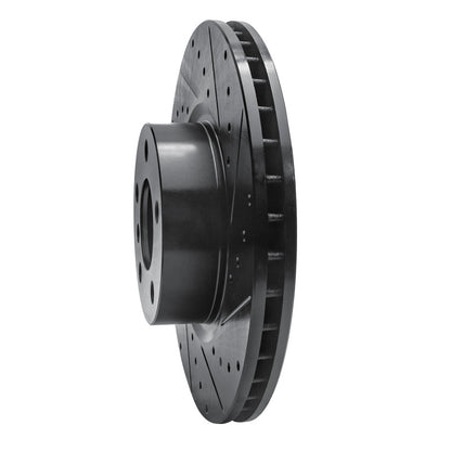 R1 Concepts R1 11-18 BMW X4 Front Right Drilled & Slotted Black Brake Rotor