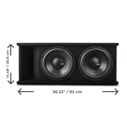 DS18 Dual 12in Loaded 1500 Watts RMS 2x ZR12.4D Ported Enclosure w/ Subwoofer