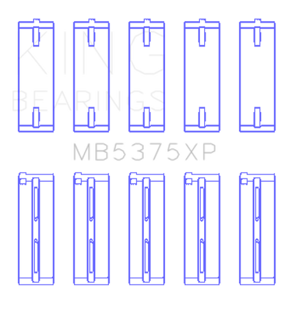 King Engine Bearings Toyota 2Zzge (Size +0.50mm) Main Bearing Set