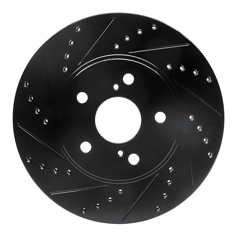 R1 Concepts R1 02-15 Lexus ES300 Front Left Drilled & Slotted Black Brake Rotor