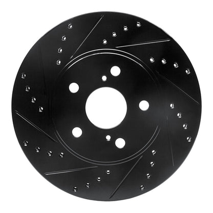 R1 Concepts R1 02-15 Lexus ES300 Front Left Drilled & Slotted Black Brake Rotor