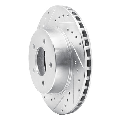 R1 Concepts R1 87-90 Dodge DAKOTA 4WD Front Right Drilled & Slotted Silver Brake Rotor