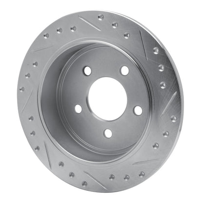 R1 Concepts R1 95-02 Ford Explorer Rear Left Drilled & Slotted Silver Brake Rotor