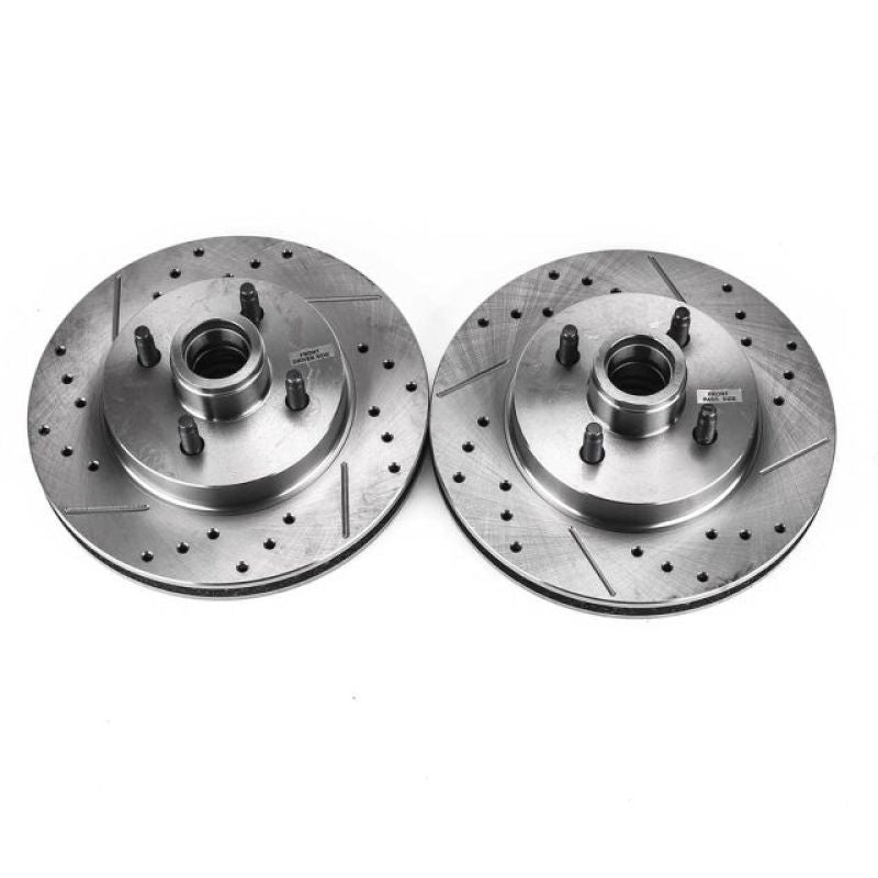 PowerStop Power Stop 87-93 Ford Mustang Front Evolution Drilled & Slotted Rotors - Pair