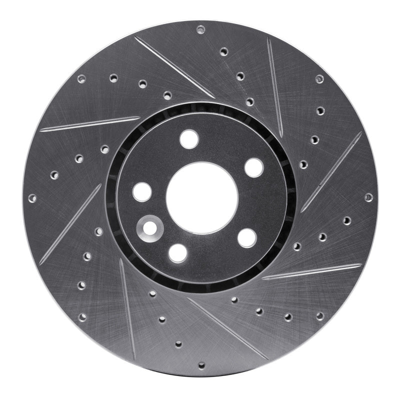 R1 Concepts R1 10-16 Volvo XC60 Front Right Drilled & Slotted Silver Brake Rotor