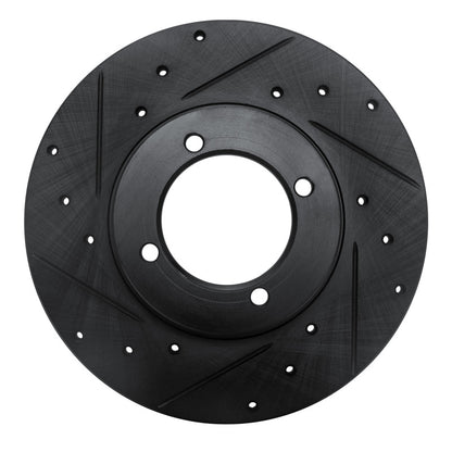 R1 Concepts R1 70-73 Nissan 240Z Front Left Drilled & Slotted Black Brake Rotor