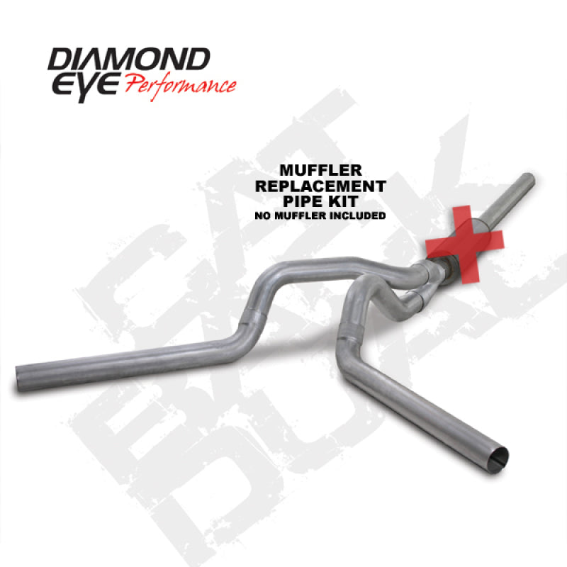 Diamond Eye Performance Diamond Eye KIT 4in Catback MFLR RPLCMENT PIPE DUAL AL: 2004.5-2007.5 DODGE CUMMINS 600