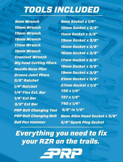 PRP Seats PRP RZR Roll Up Tool Bag with 36pc Tool Kit