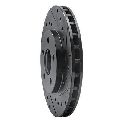 R1 Concepts R1 84-95 Chrysler Town & Country Front Right Drilled & Slotted Black Brake Rotor
