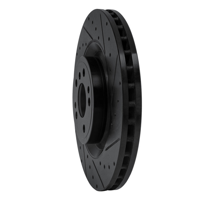R1 Concepts R1 13-19 Mercedes-Benz GLS350 Front Right Drilled & Slotted Black Brake Rotor